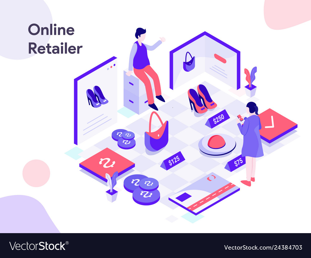 Online retailer isometric modern flat design Vector Image