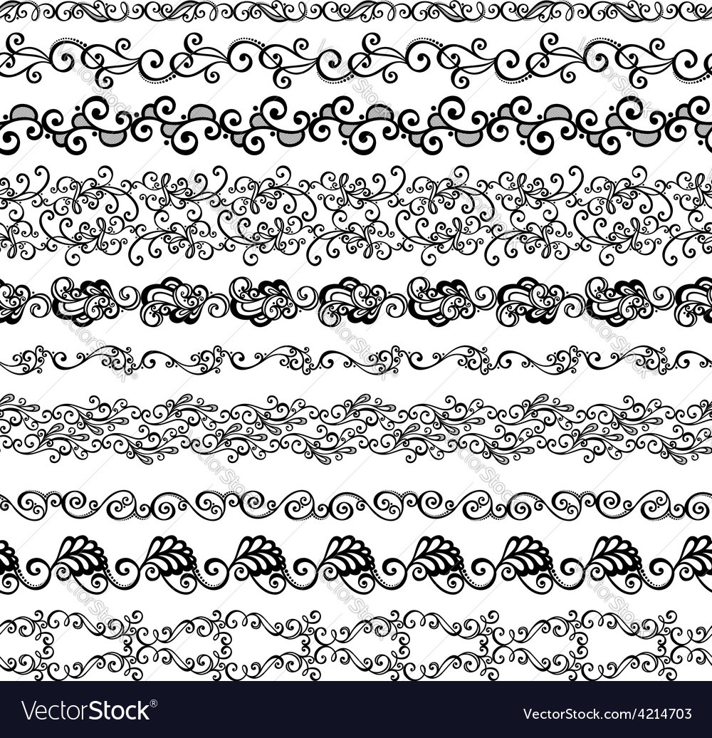 Set of ornate design elements