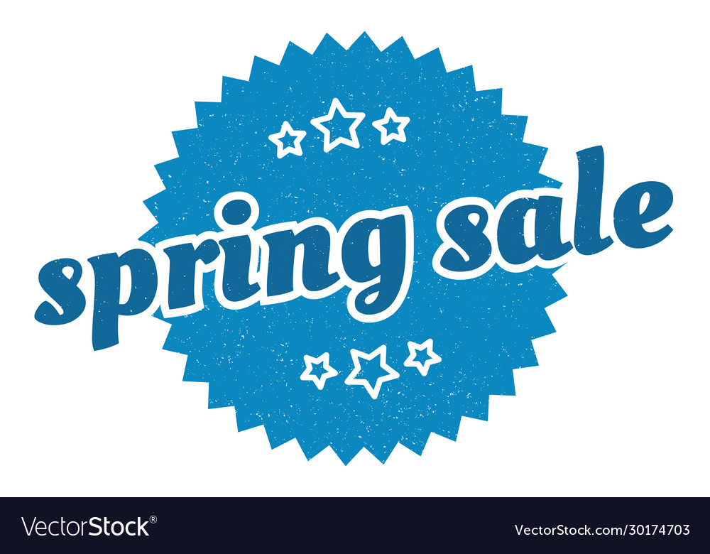 Spring sale sign round vintage retro