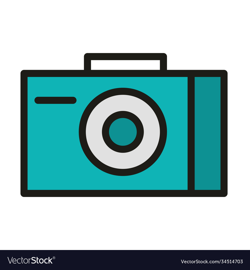 User interface photo camera application linear Vector Image