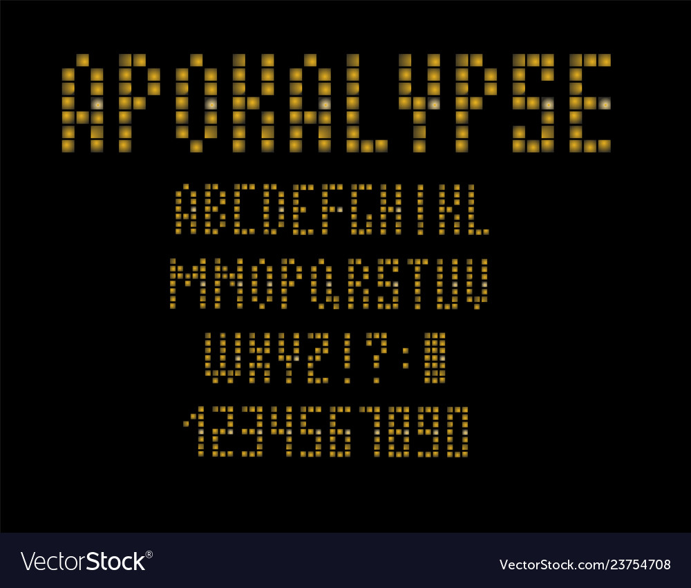 80 s retro alphabet font apocalypse type letters