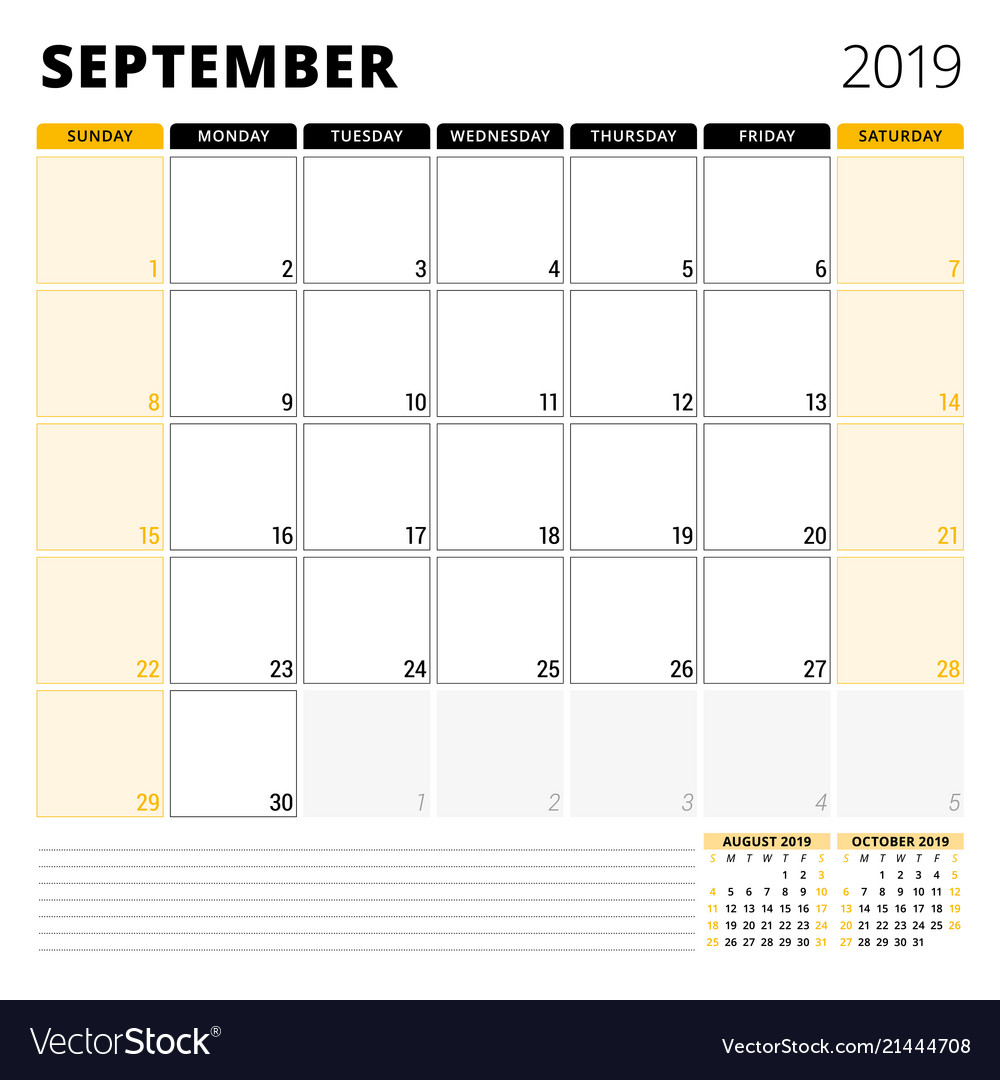 calendar planner for september 2019 stationery monday through friday planner