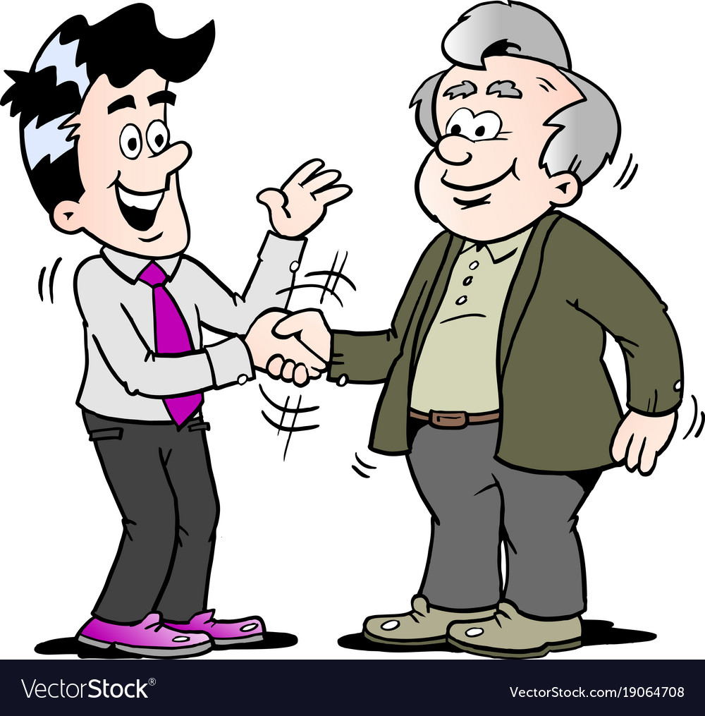 Cartoon of two men there has agreed a deal