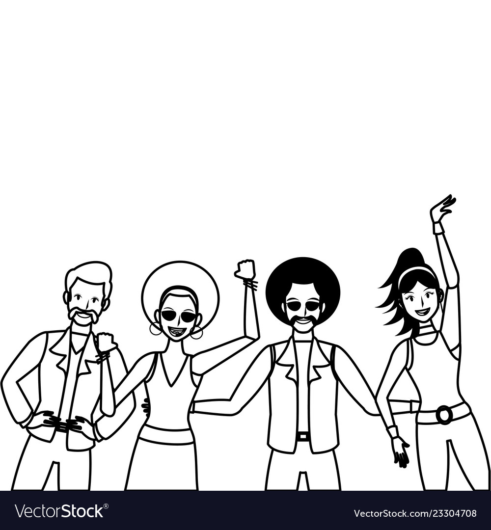 Disco people cartoon