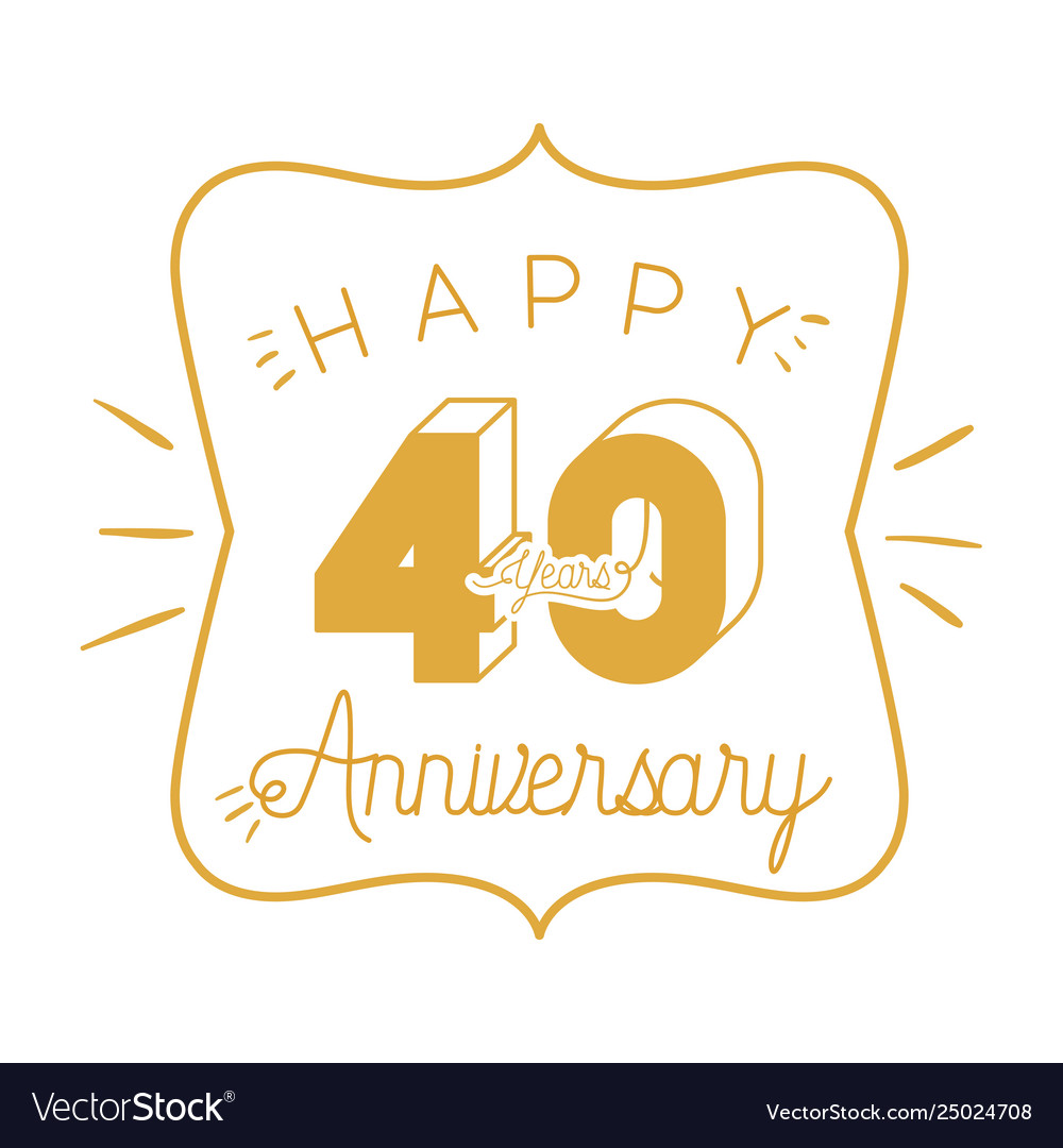 Number 40 For Anniversary Celebration Card Icon Vector Image