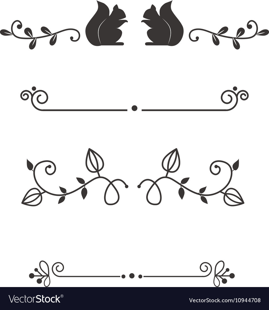 Text separators decoration set Royalty Free Vector Image