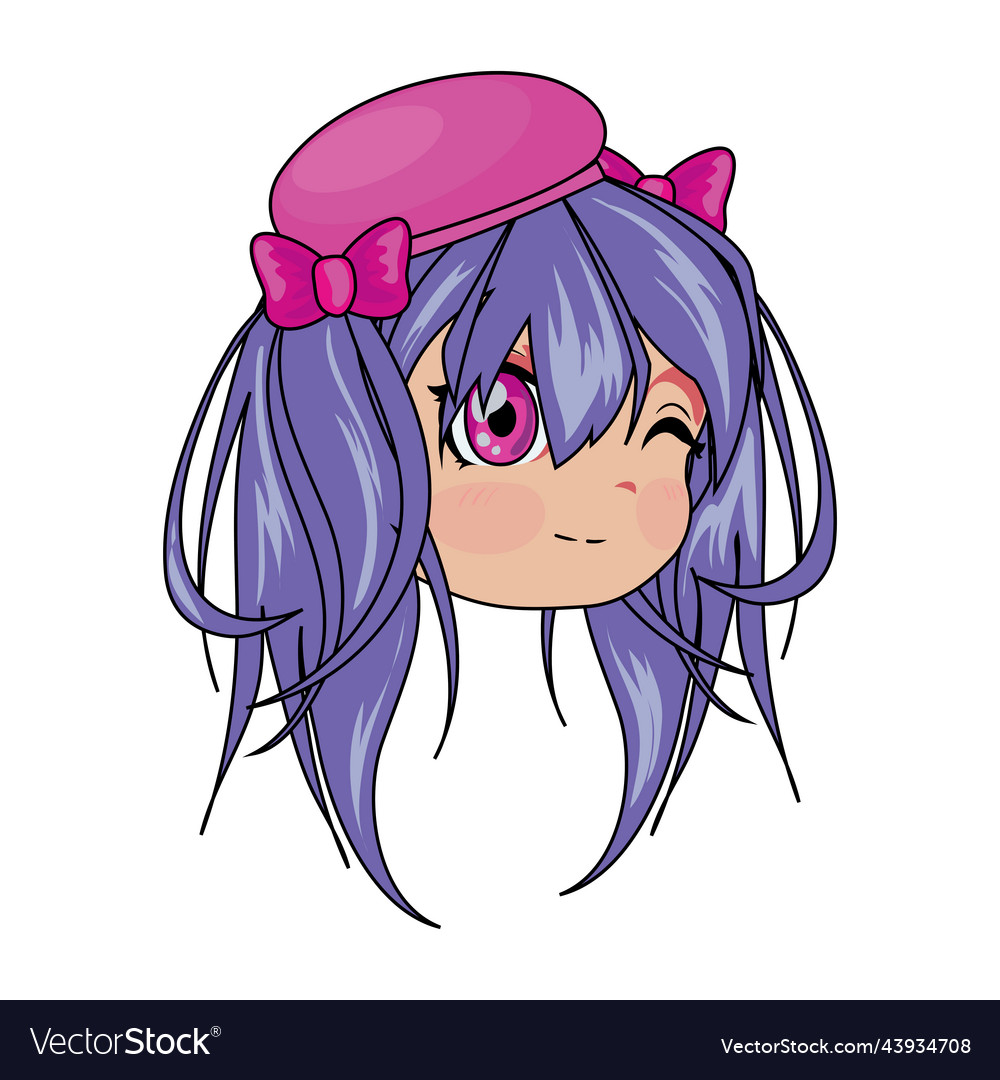 Premium Vector  Cute anime girl face