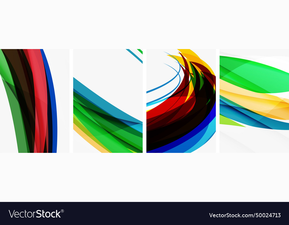 Abstract colorful wave posters for wallpaper Vector Image