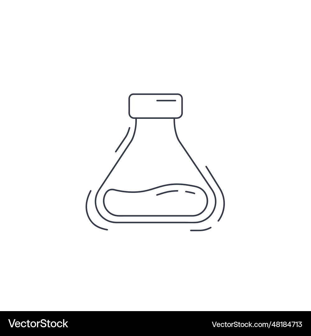 Beaker thin line icon laboratory flask thin line Vector Image