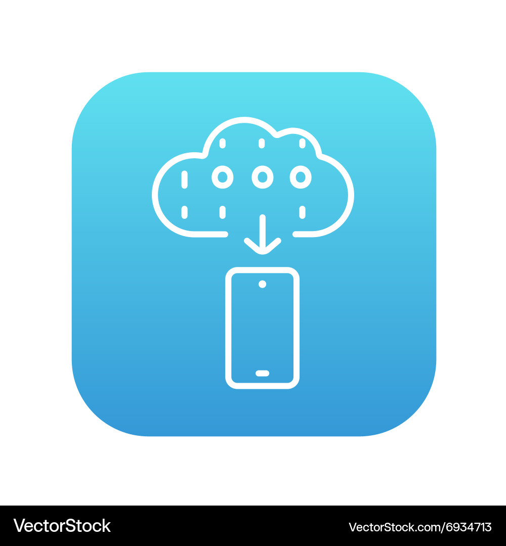 Cloud computing line icon Royalty Free Vector Image