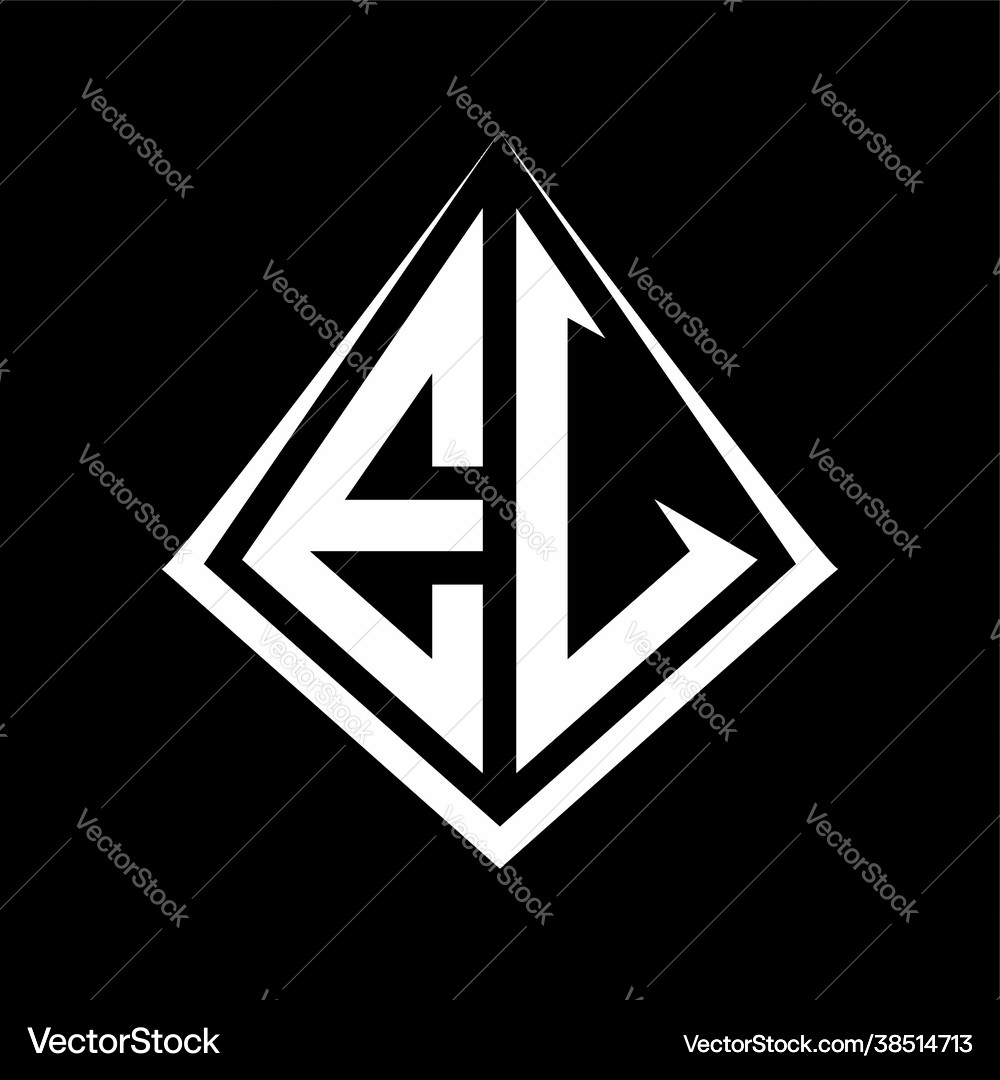 Ev logo letters monogram with prisma shape design Vector Image