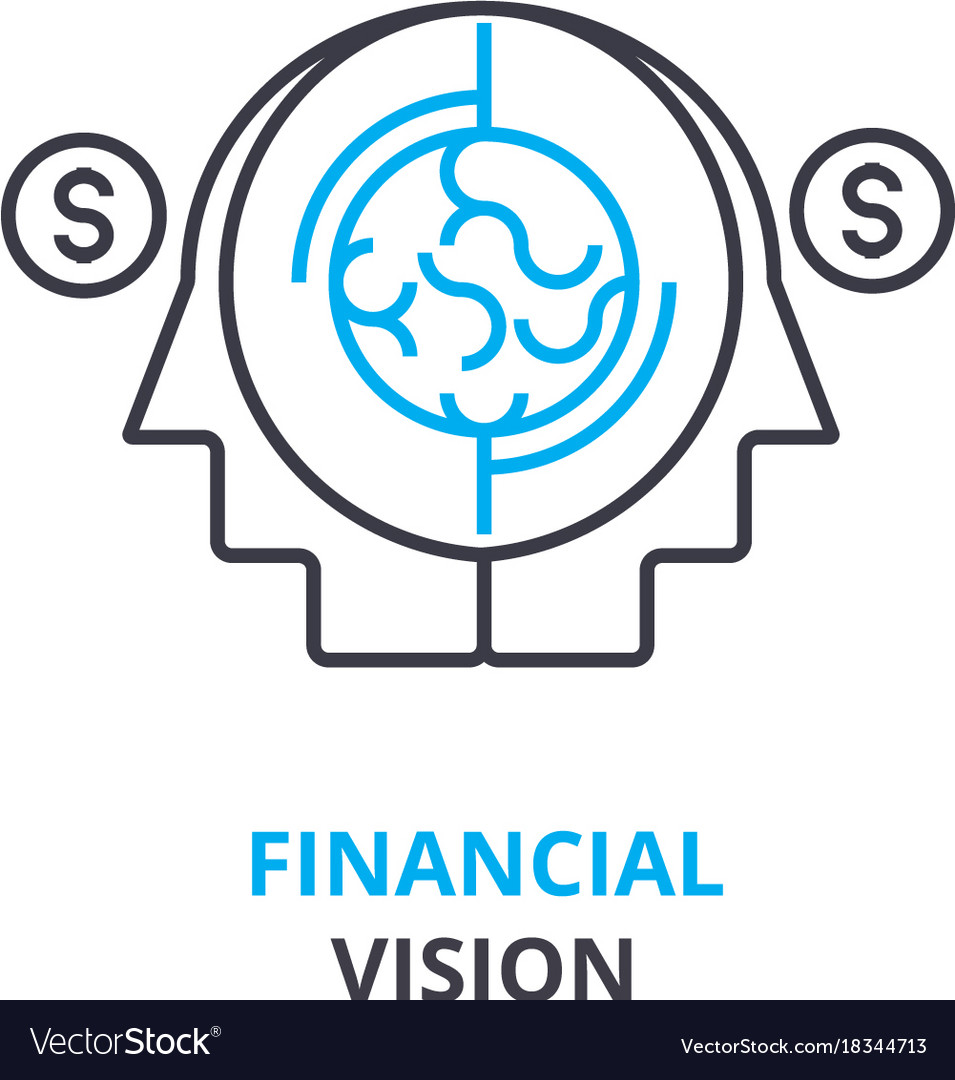 Financial vision concept outline icon linear