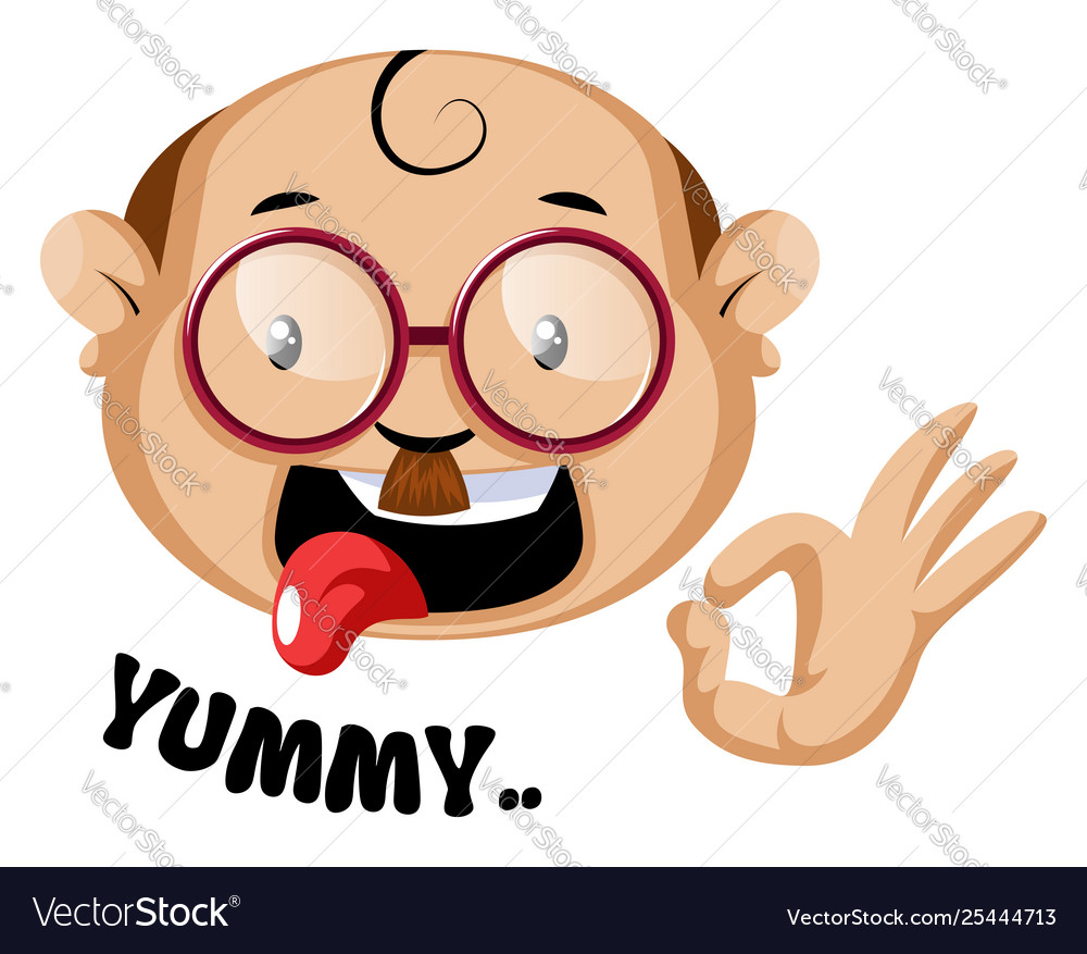 Funny human emoji with a yummy symbol and letters Vector Image Funny human emoji with a yummy symbol and letters Vector Image