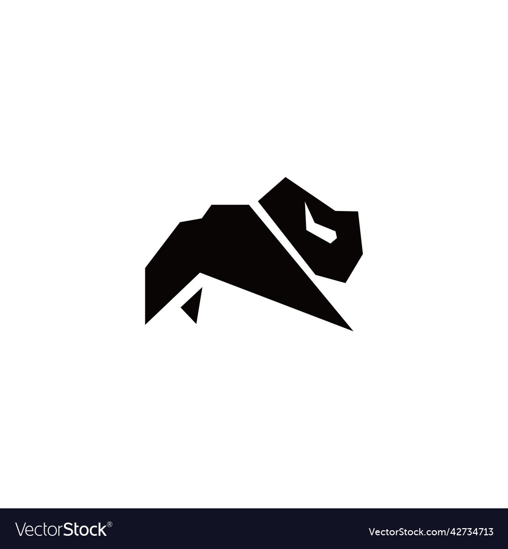 Geometric strong bull logo concept Royalty Free Vector Image