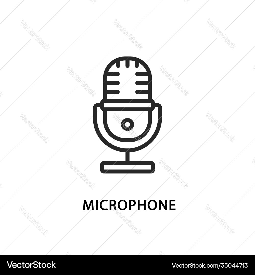Microphone flat line icon Royalty Free Vector Image