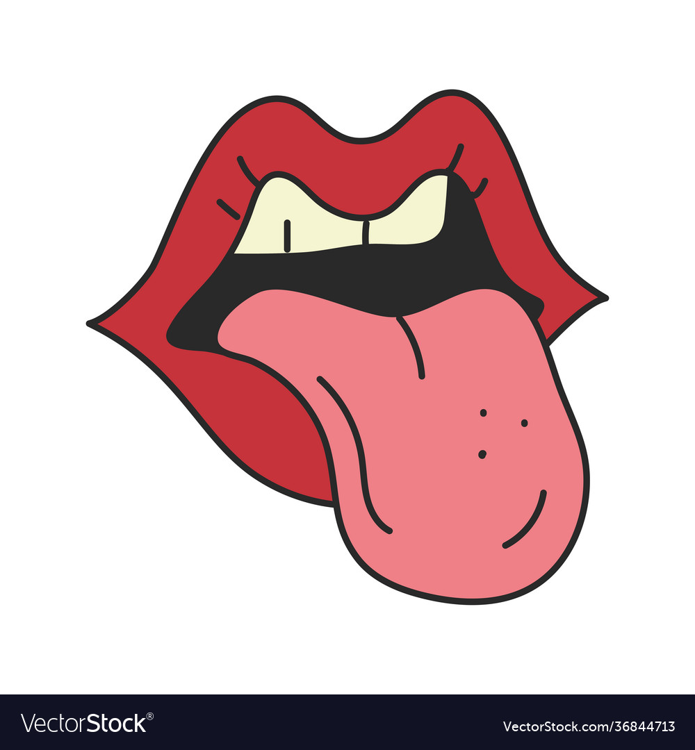 Mouth tongue out Royalty Free Vector Image - VectorStock