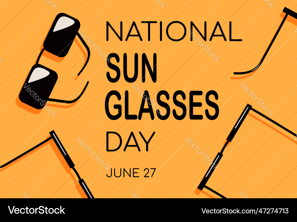 National sunglasses day poster template Royalty Free Vector