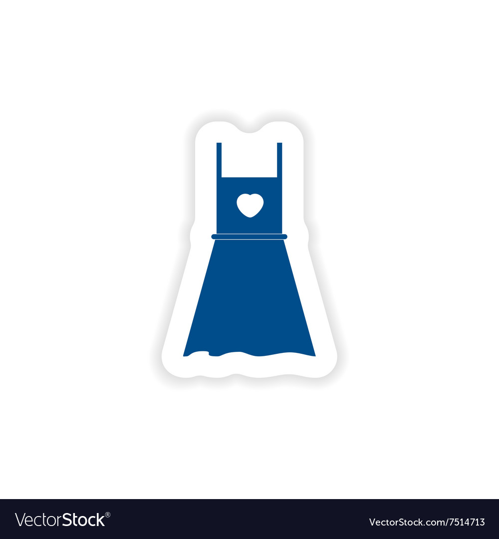 Paper sticker on white background summer dress