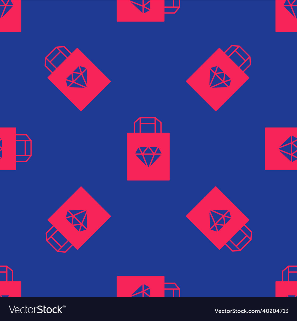 Red shopping bag jewelry icon isolated seamless