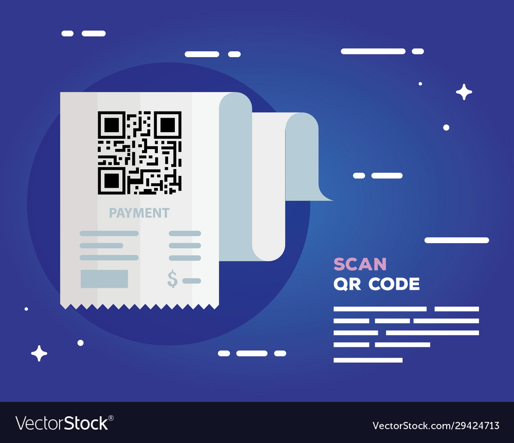 Scan qr code in voucher paper Royalty Free Vector Image