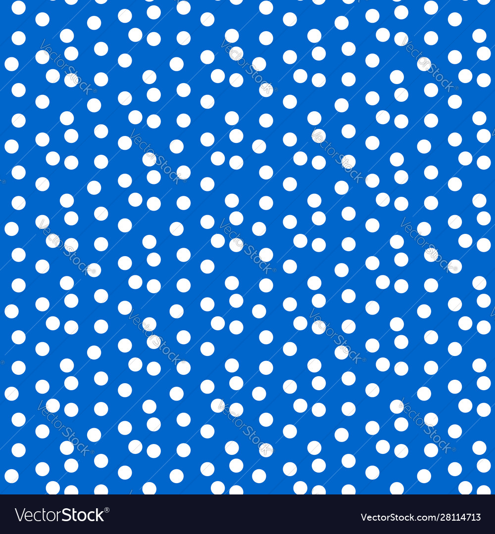 Scattered dots blue polka background seamless vector image Scattered dots blue polka background seamless