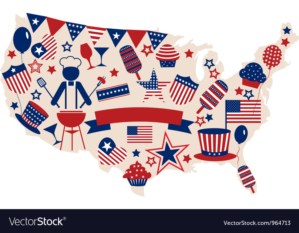 Download Usa icons for american independence day Royalty Free Vector