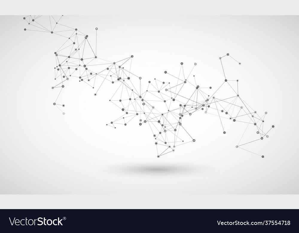Abstract connect background with dots array vector image Abstract connect background with dots array