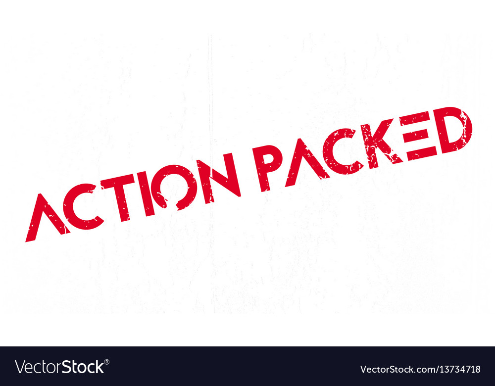 Action packed rubber stamp