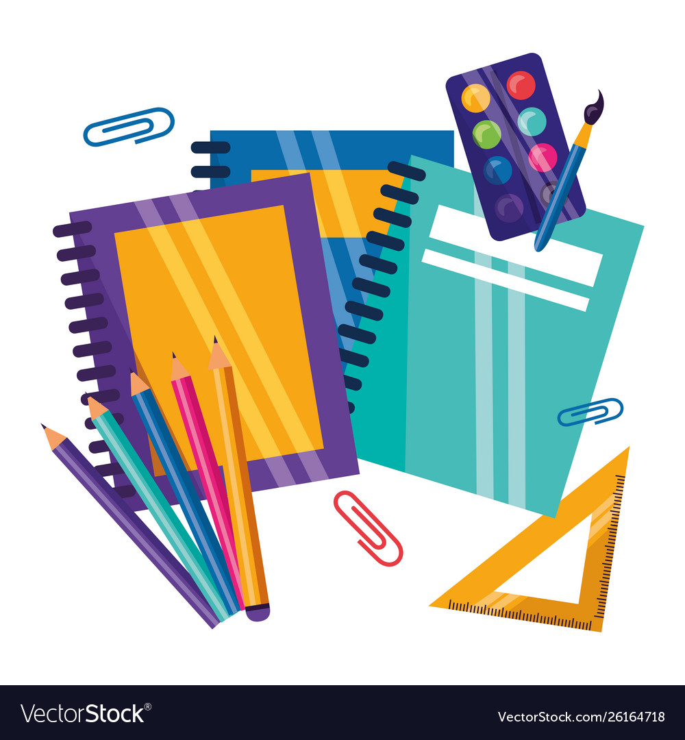 Back to school flat design Royalty Free Vector Image