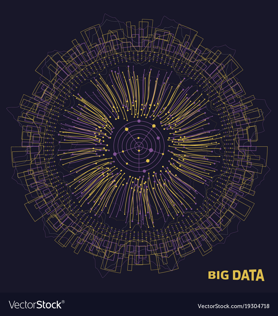 Big data visualization structure made in lines Vector Image