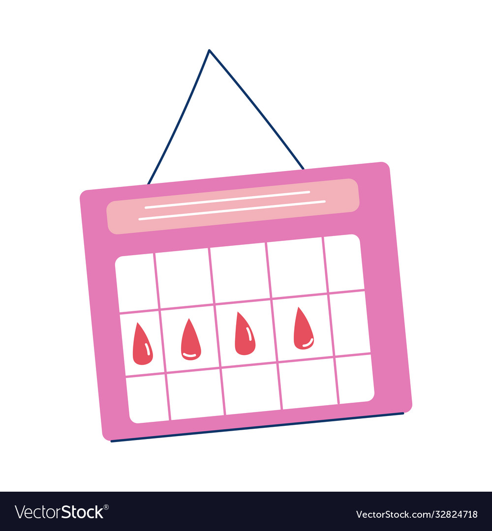 Calendar with marks for womans menstruation period
