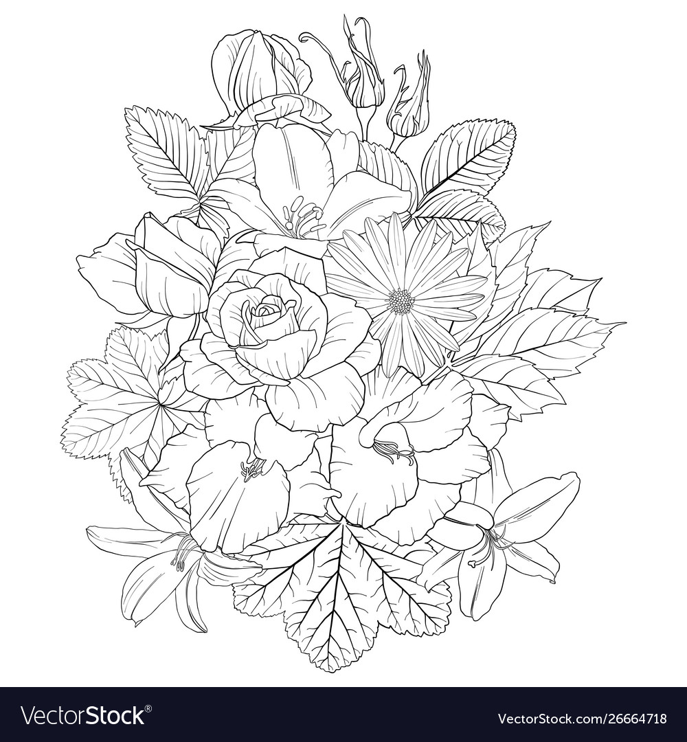 Drawing flowers Royalty Free Vector Image - VectorStock