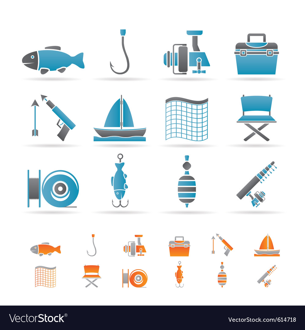 Fishing and holiday icons