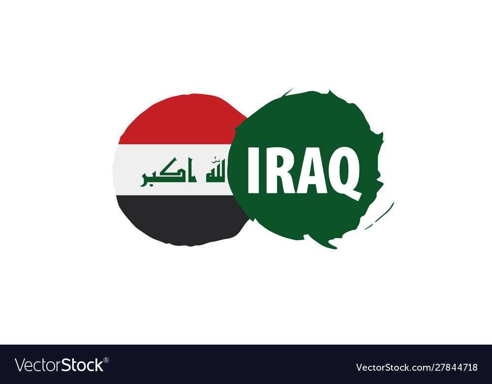 Iraqi flag on a white Royalty Free Vector Image