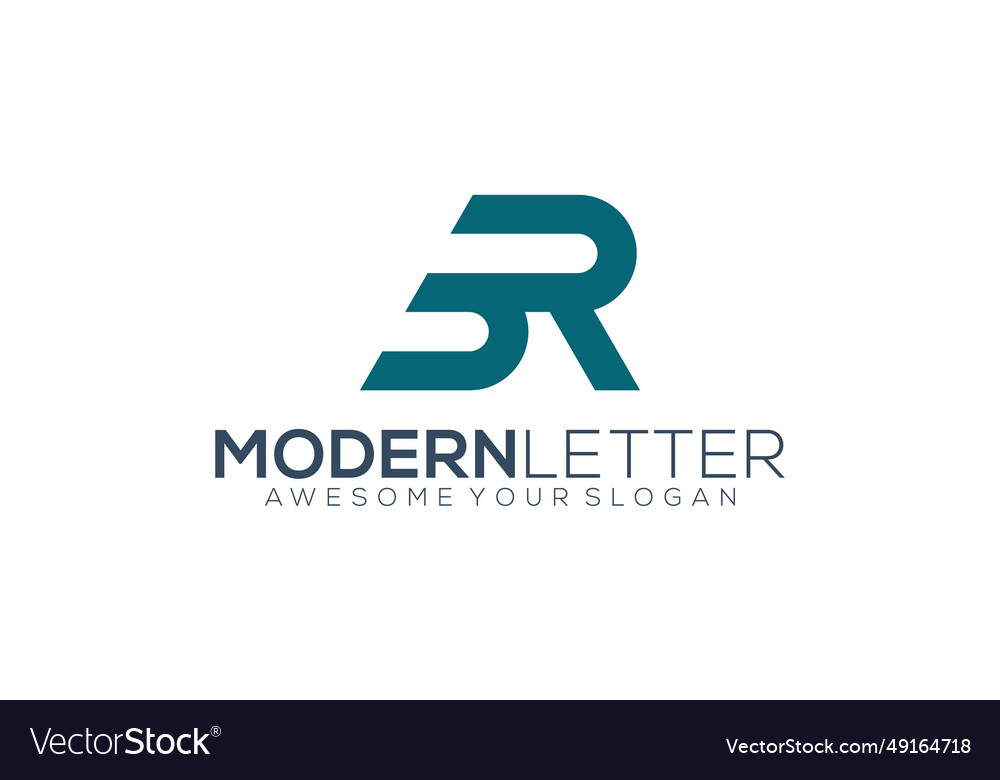 Letter b and r template logo design Royalty Free Vector