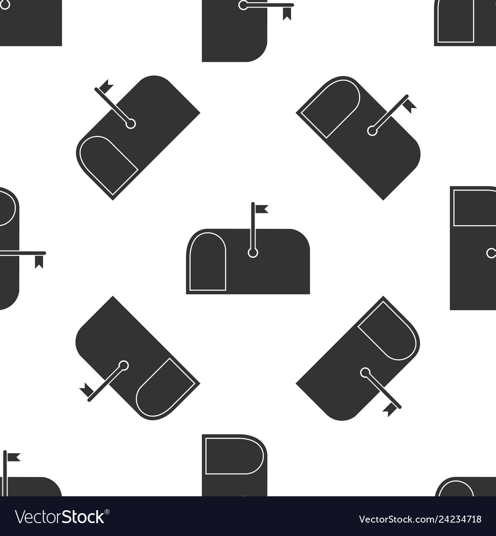 Mail box icon isolated seamless pattern vector image Mail box icon isolated seamless pattern
