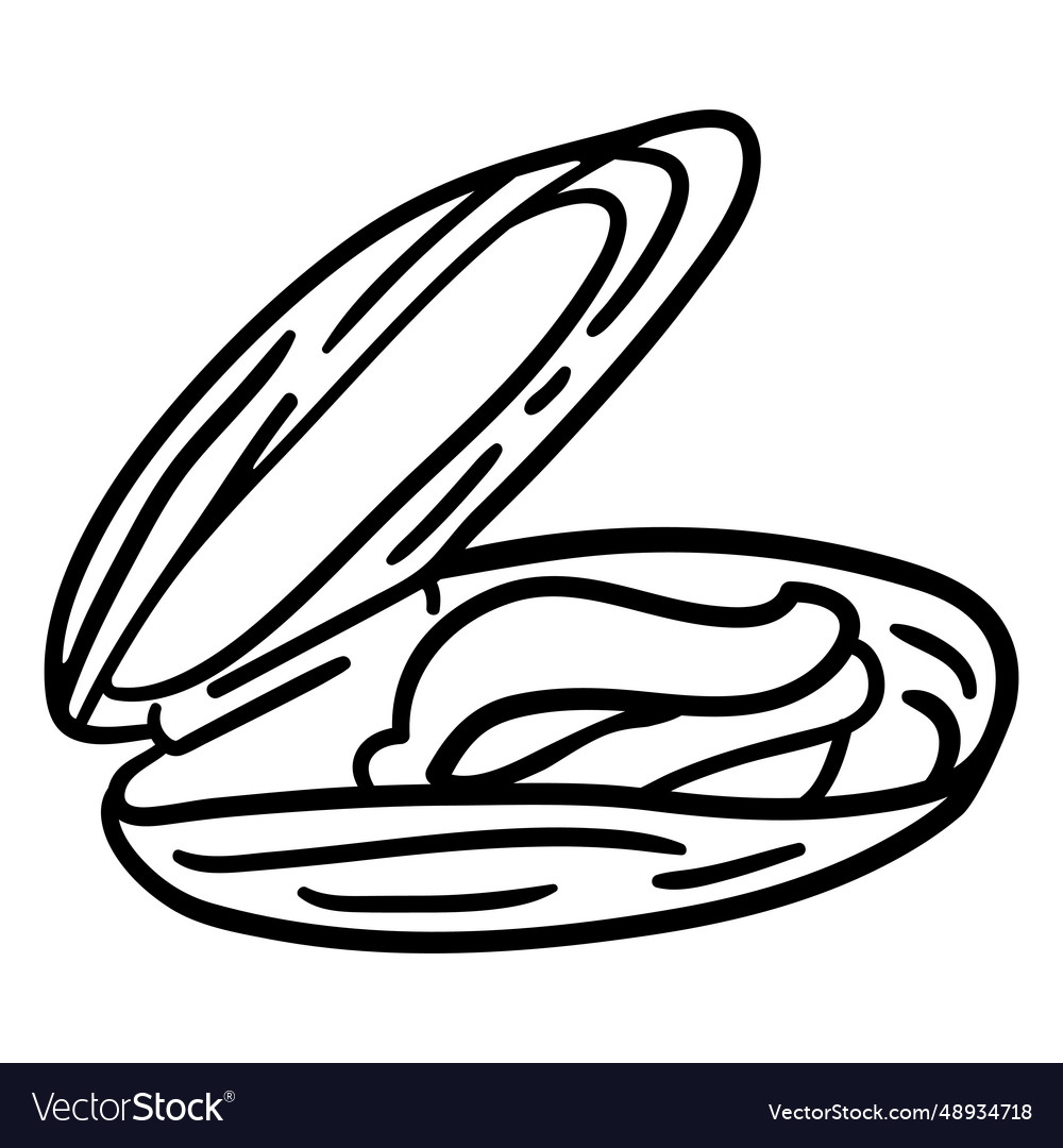 Mussel Dish Stroke Royalty Free Vector Image - Vectorstock