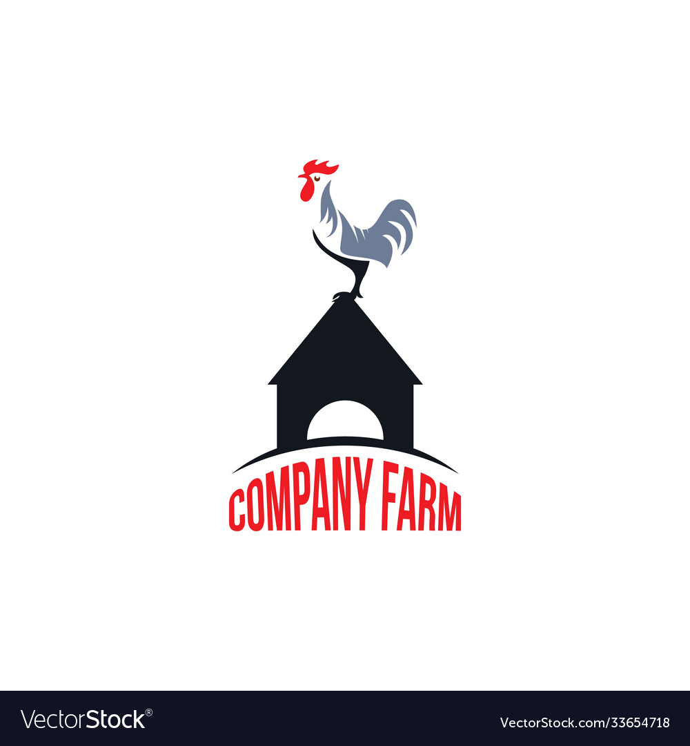 Rooster farm company logo template design