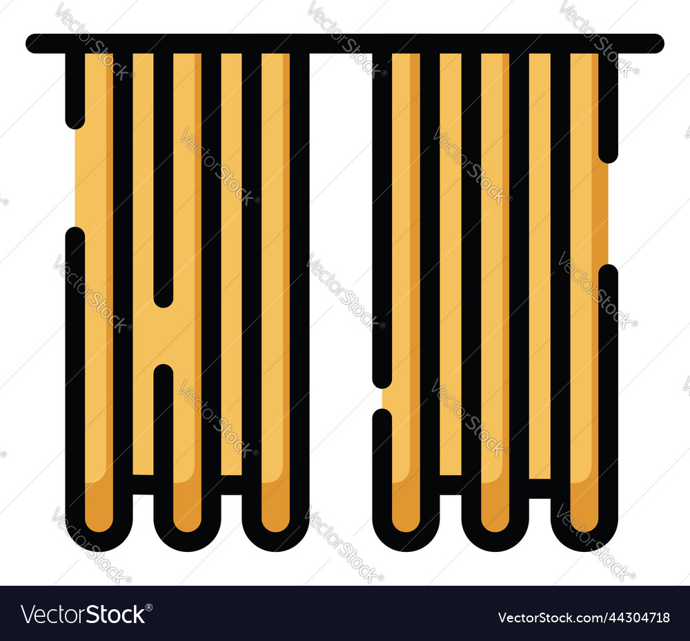 Yellow curtains on a white background Royalty Free Vector