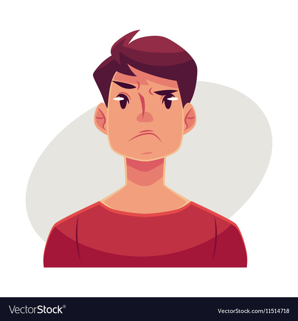 Young Man Face Angry Facial Expression Royalty Free Vector