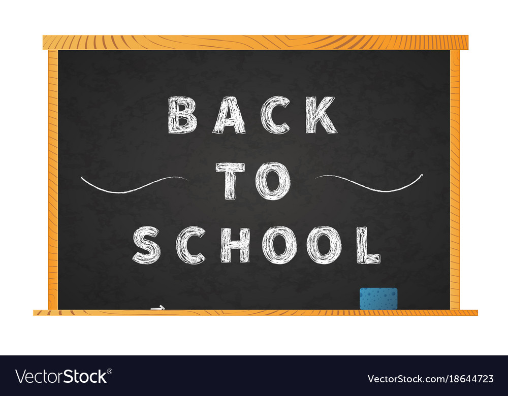 Back to school chalk lettering on blackboard