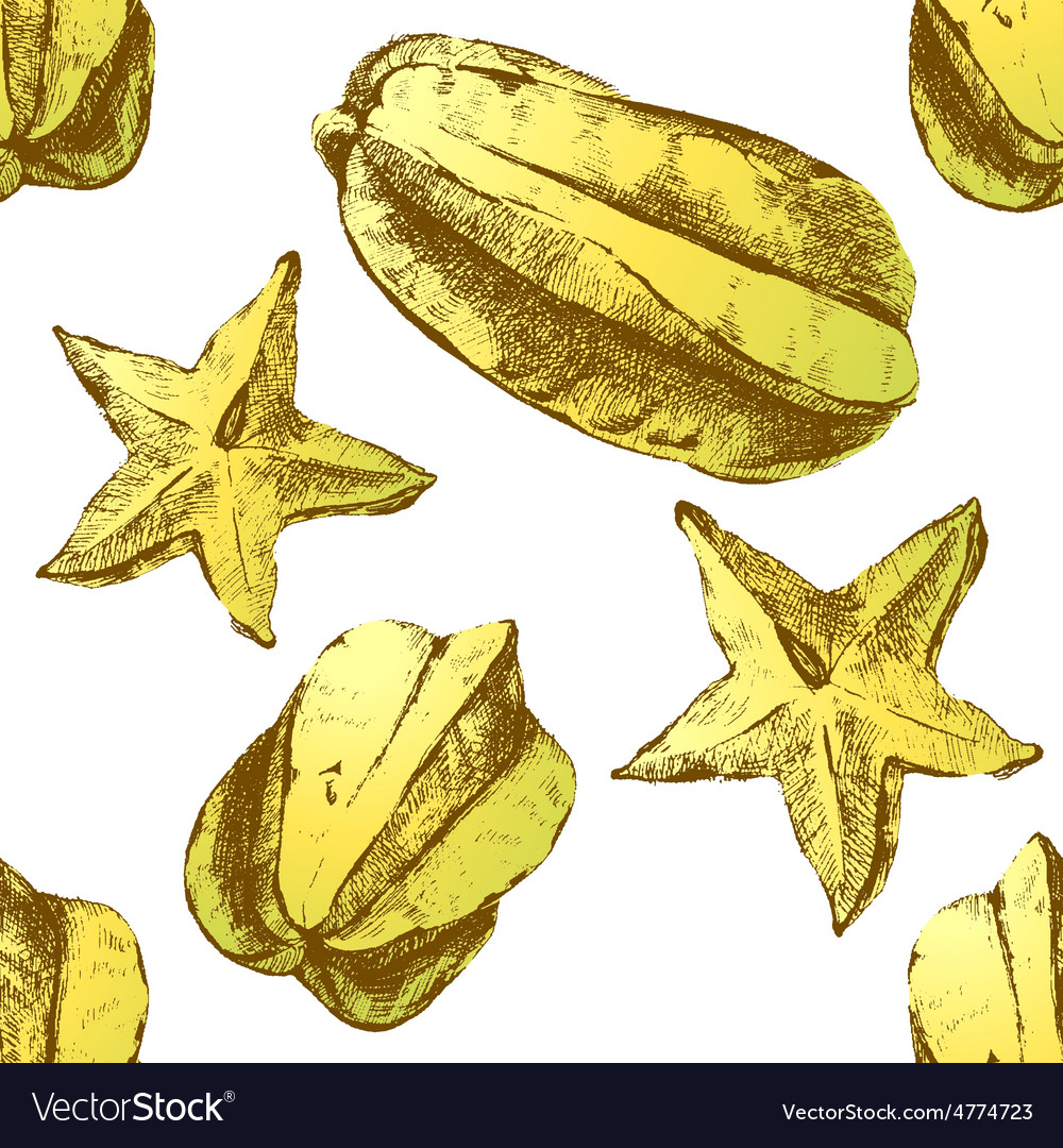 Carambola fruit on white background