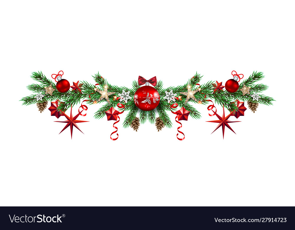 Decorative borders with pine branches Royalty Free Vector