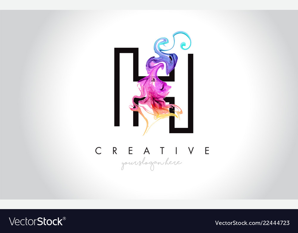 H vibrant creative leter logo design Royalty Free Vector