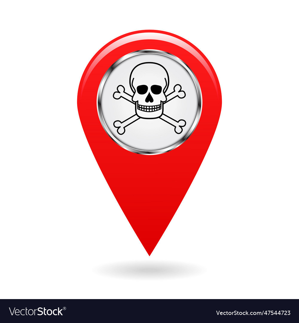 Map pointer index of poisonous substances vector image Map pointer index of poisonous substances