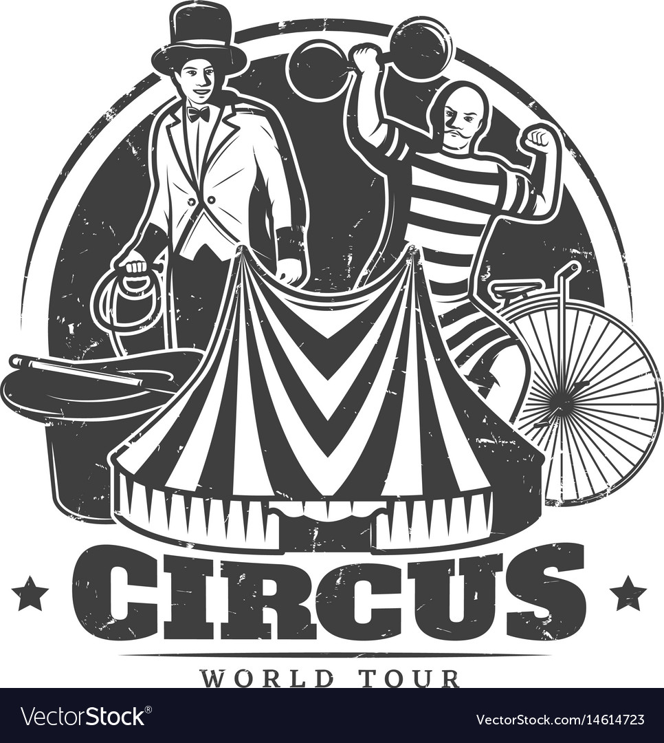 Monochrome Vintage Circus Template Royalty Free Vector Image Monochrome Vintage Circus Template Vector Image