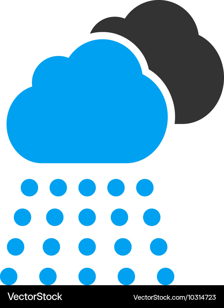 Rain clouds flat icon Royalty Free Vector Image