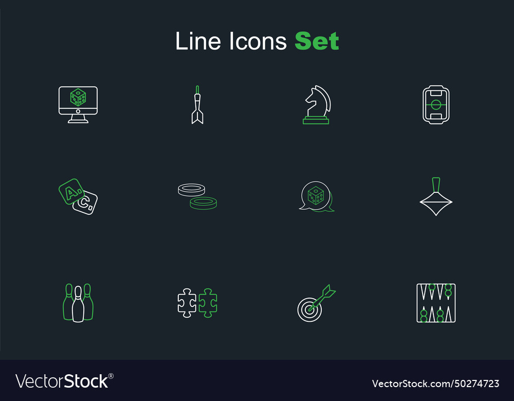 Set line backgammon board classic dart and arrow vector image Set line backgammon board classic dart and arrow