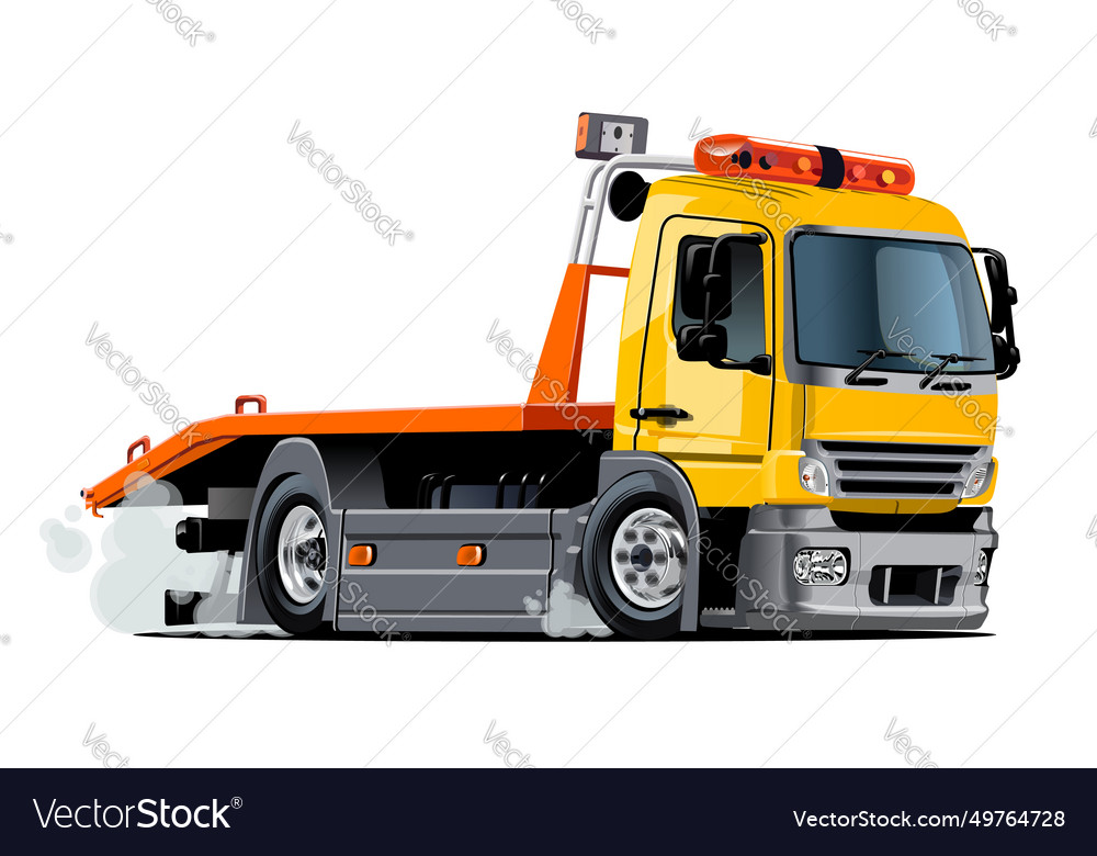 Cartoon Tow Truck Royalty Free Vector Image Vectorstock