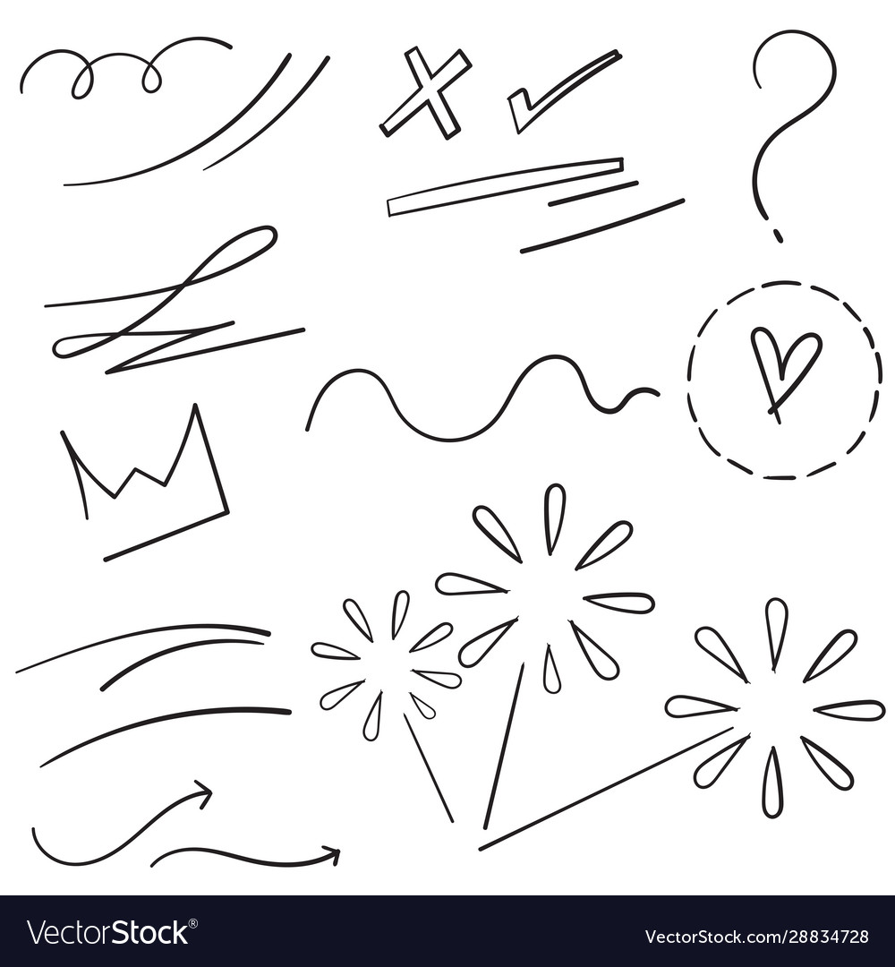 Collection design element curly swishes swoops Vector Image